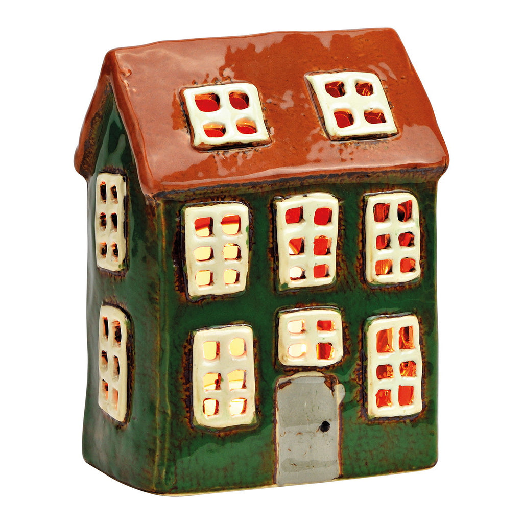 Casa iluminada de gres verde