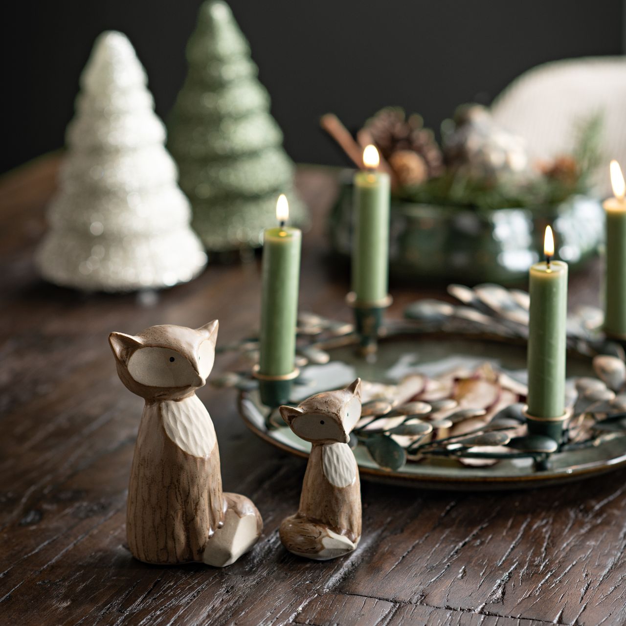 Figurita de zorro de ceramica