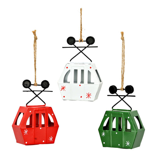 Adornos navideños colgantes góndola de metal