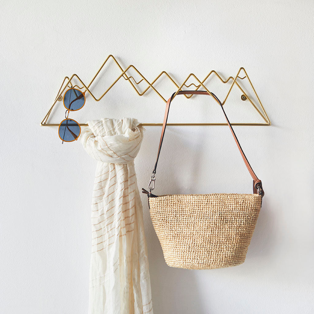 Colgador pared Mountain dorado hierro