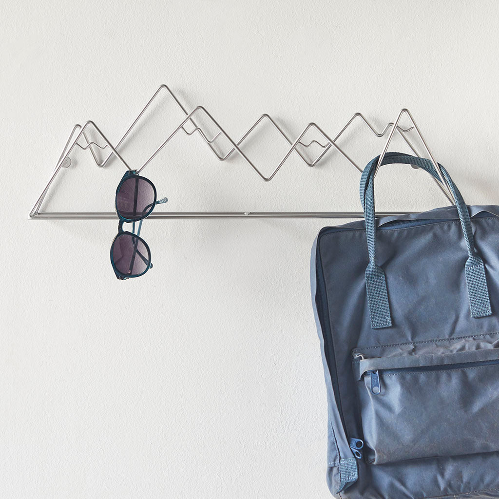 Colgador pared Mountain plateado hierro