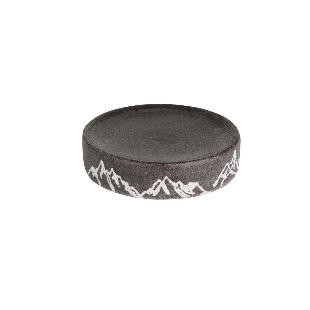 Jabonera de gres con diseño de montañas