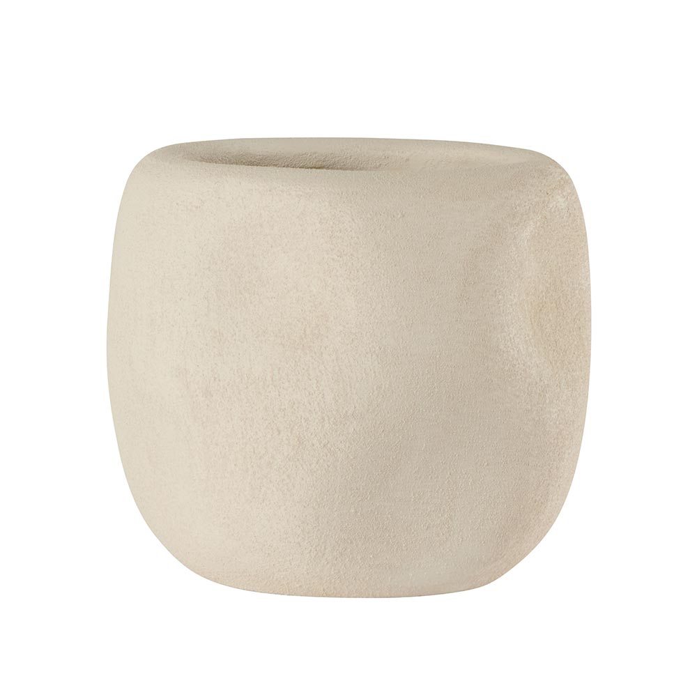 Maceta de terracota color marfil