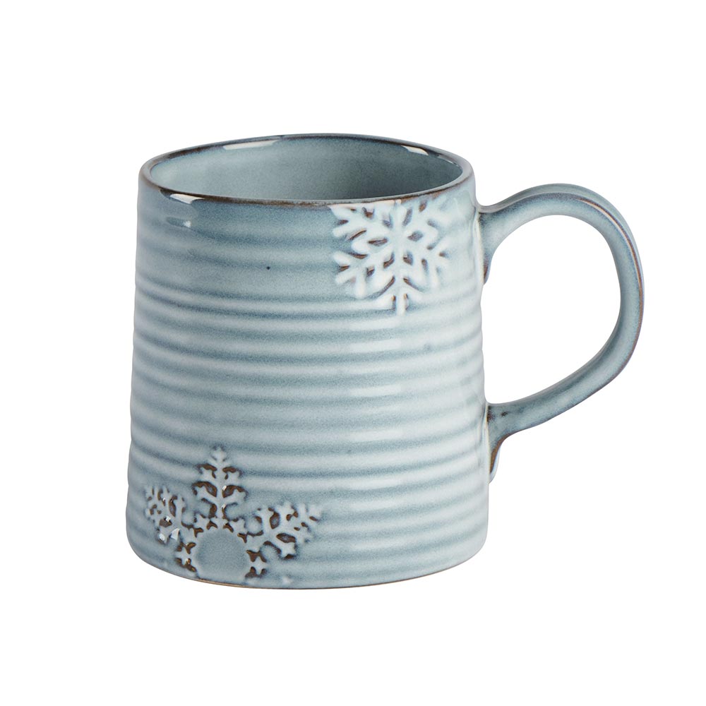 Taza SNÖFLINGA azul con copos de nieve