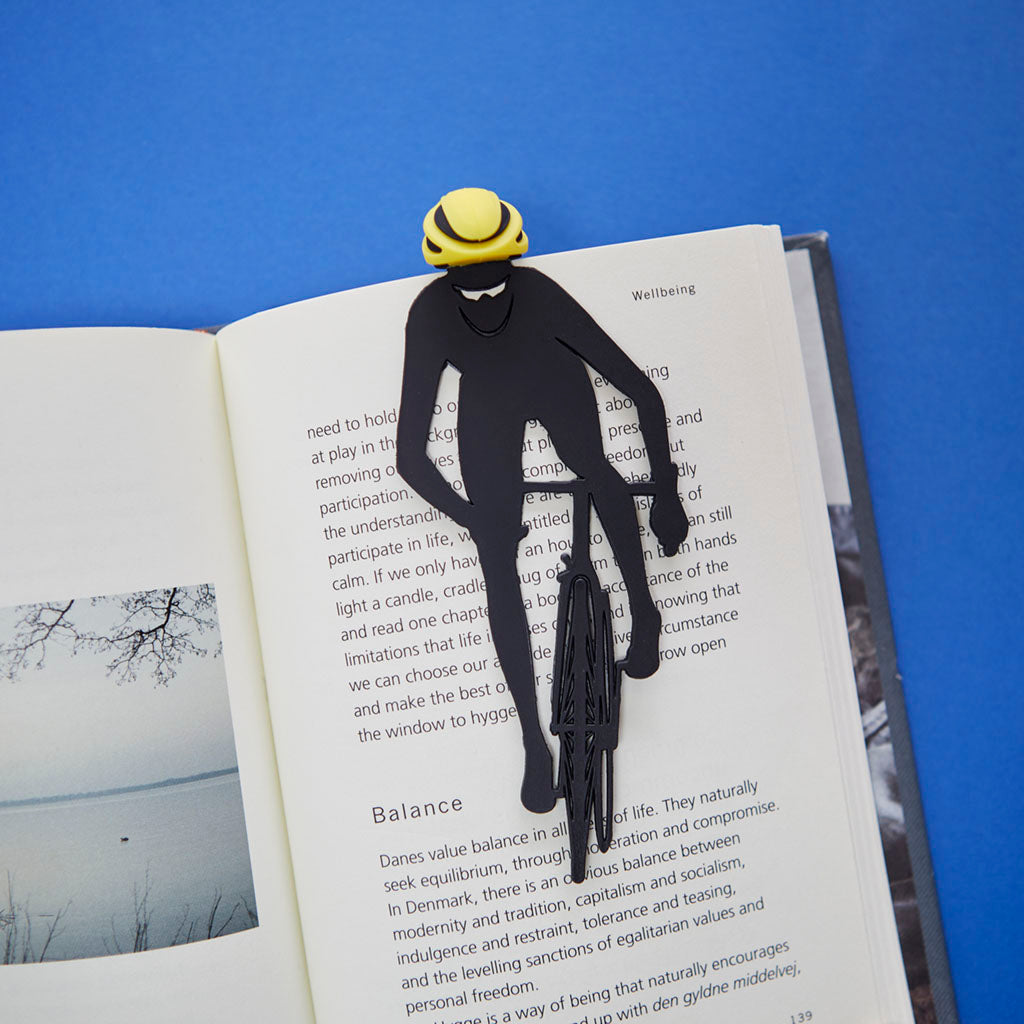 Marcapáginas Cyclist negro/amarillo plástico