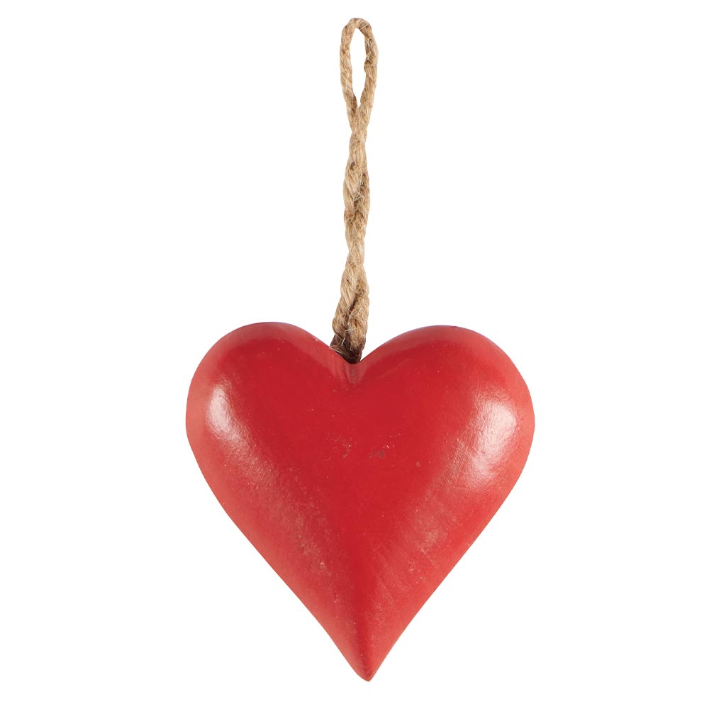 Corazón decorativo de madera rojo
