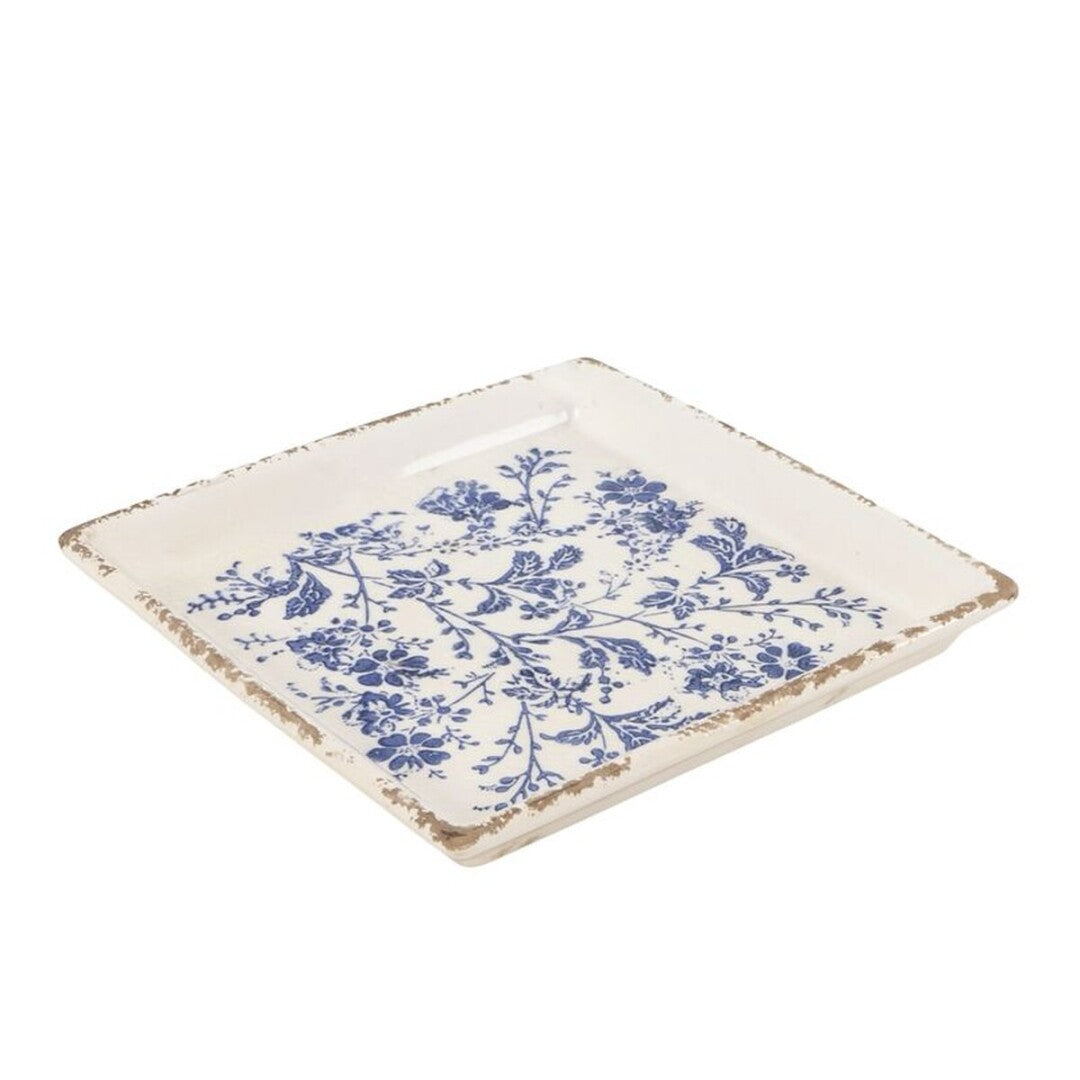 Vaciabolsillos cuadrado flores  verde